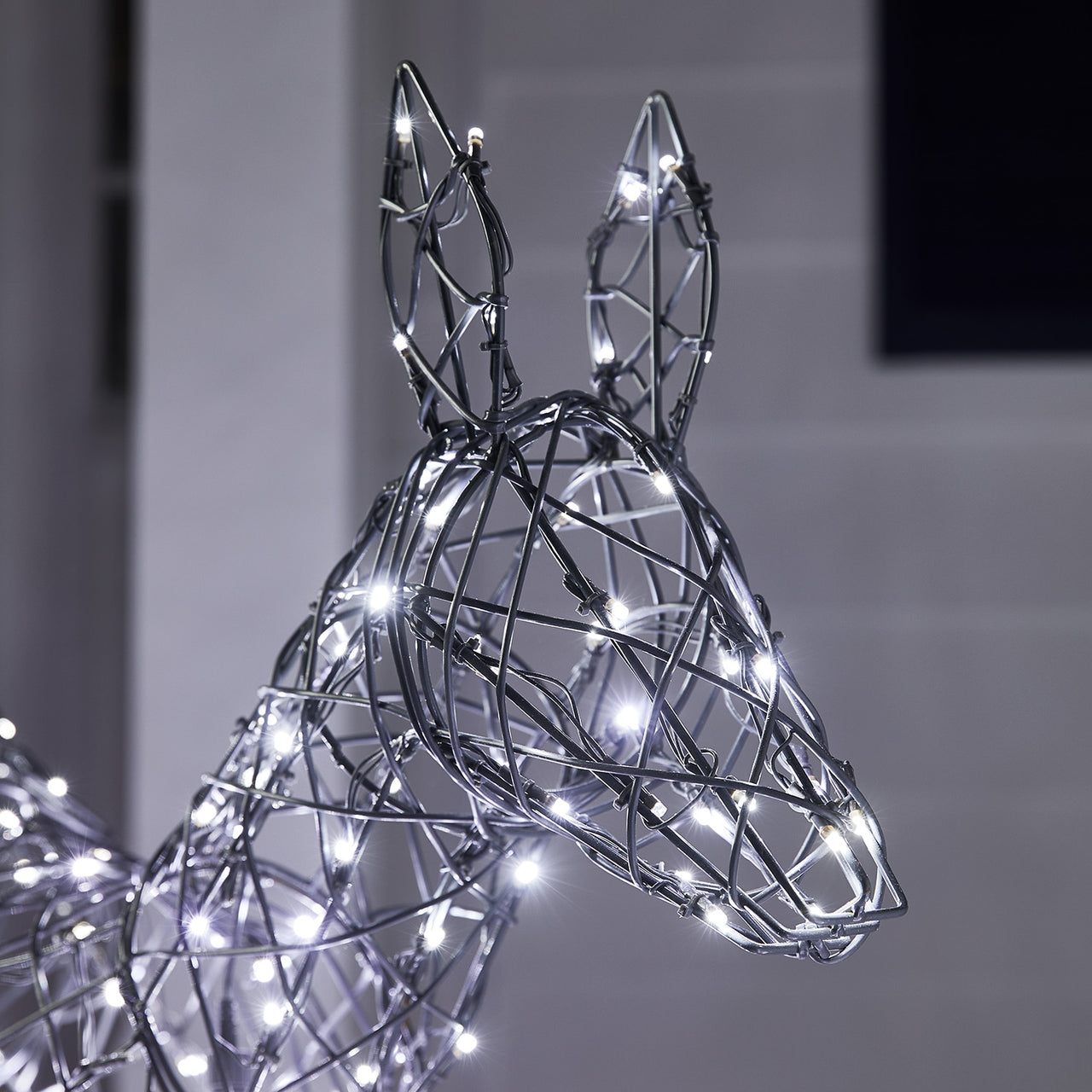 Duo de Rennes de Noël Harlow en Rotin Biche et Faon 300 LED Bicolore