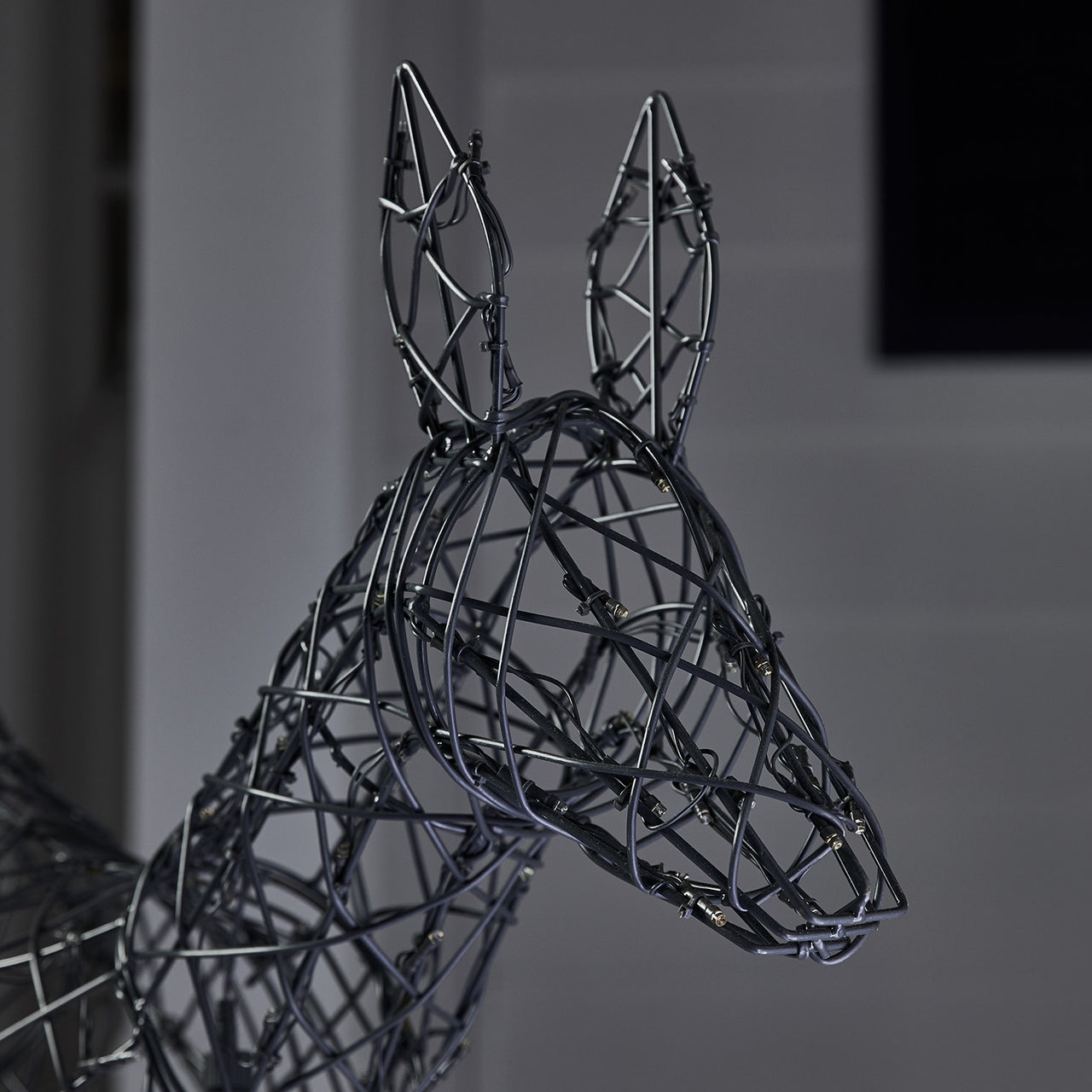 Trio de Rennes de Noël Harlow en Rotin à LED Bicolore
