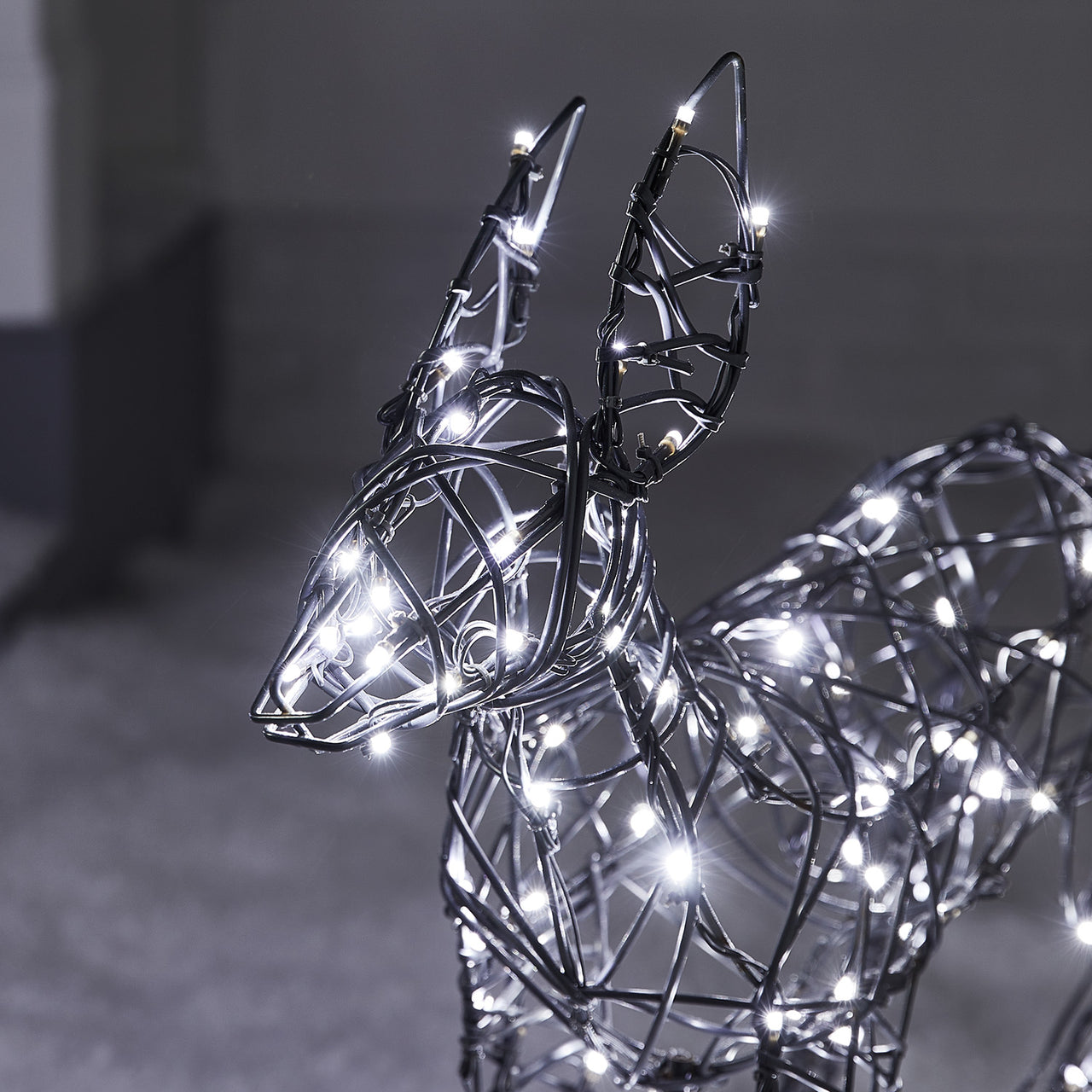 Trio de Rennes de Noël Harlow en Rotin à LED Bicolore