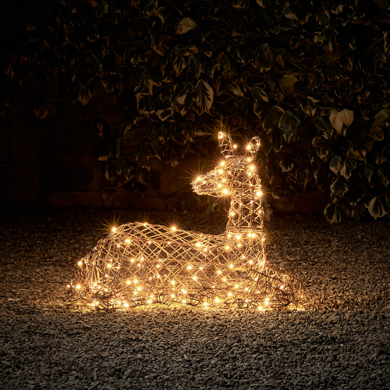 Cerf en Rotin de 2 m, Renne de Noël Lumineux à LED Bicolore Studley 24 –