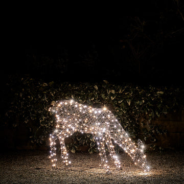 Biche en Rotin de 1 m, Renne de Noël Lumineux à LED Bicolore Studley 24v