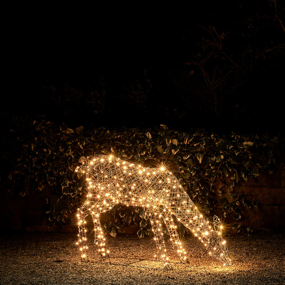 Biche Solaire de Noël à LED Bicolore Studley en Rotin 1 m